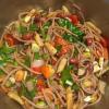 Spaguetti integral com legumes