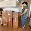 Organização e embale de mudança