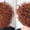 Corte e acidificação cabelo com curvatura 