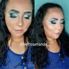 Técnica  CutCrease, em tons de azuis. Cliente pele madura 