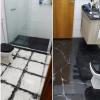 Efeito Mármore Nero Marquina sobre piso