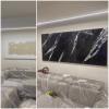 Efeito Mármore Nero Marquina em painel de TV