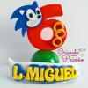 Vela Personalizada Sonic - Feito em Biscuit