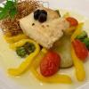 Lombo de bacalhau com legumes