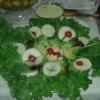 Salada de folhas, maça verde e tomate cereja