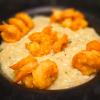 Risoto de limão siciliano e camarões crocantes