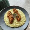 Risoto de curau de milho e frango frito