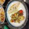 Sole meunière, com batas e topinambour