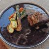Filé mignon Rossini (foi gras) com légumes ao forno