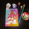 kits escolares com temas cutes com apliques em biscuit