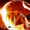 Uma apresentação com fogo em um festival que teve em Indaiatuba