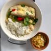 Moqueca de cação com caju e banana da terra