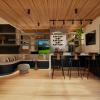 Man Cave com bar e espaço de jogos