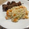 Risoto jardineira, com carne de panela