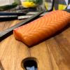 Um dos cortes de San Mai Oroshi para Sashimi