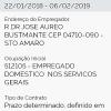CLT de auxiliar de serviços gerais doméstico