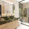 Projeto de interiores, banheiro com quartzo verde